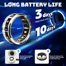 GANSI Smart Ring for Women & Men | IP68 Waterproof Fitness Tracker |Sleep Tracking Heart Rate Blood Oxygen Healthy Monitor Monitor | Activity/Steps/Calories | for iOS & Android