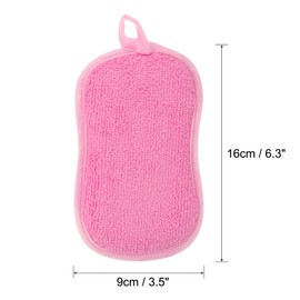 sourcing map Multipurpose Kitchen Dish Sponge Scrubber, 5 Pcs Non Scratch Microfiber Sponges Scouring Pads Sponges Scrub for Washing Dishes Cleaning Kitchen, Pink
