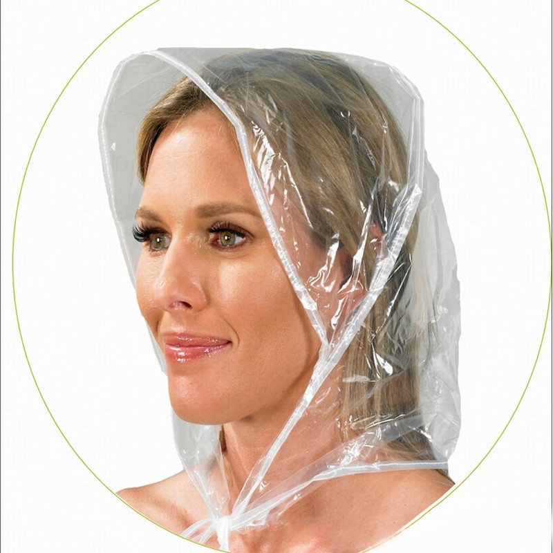 Plastic Waterproof Rain Bonnets Rain Bonnet with Visor Clear Waterproof