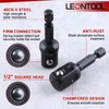 LEONTOOL Impact Adapter, Square Socket Bit, Set of 10, 6.35mm