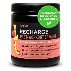 LEGION LEGION Recharge Post Workout Drink - Micronized Creatine Monohydrate Natural Post Workout Recovery Drink - Muscle Builder & Recovery Booster Post Workout Supplements (Strawberry Lemonade, 30 Servings)