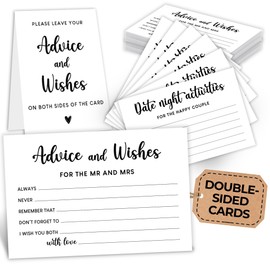 STOFINITY Advice And Wishes For The Mr And Mrs - Wedding Advice Cards For Bridal Shower Decorations, Advice For The Groom And Bride Cards, Date Night Wedding Games For Guests Wedding Shower Decor