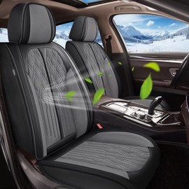 Full Set Car Seat Covers Fit for Mazda CX-5 CX5 2013-2023 2024 2025 Breathable Faux Leather Waterproof Seat Cushion with Airbag Compatible Automotive Interior Accessories (Black&Grey)-2 Rows 5 Seats