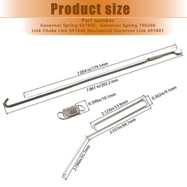 Indanpow 691840 Choke Link 691841 Mechanical Governor Link 691842 Governor Spring 796260 Governor Spring Compatible with Briggs & Stratton Parts for Lawn and Garden Equipment