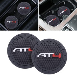 Sucoines Car Cup Coaster, 2PCS Universal Non-Slip Cup Holders, Compatible with GMC AT4 Car Cup Holder Coasters，Car Drink Coaster Holder Accessory, Black, A Black2