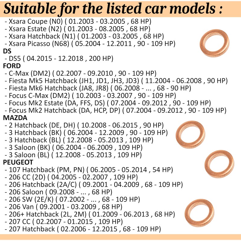 AERZETIX - C70450 - Set of 4 Compressor Gaskets -