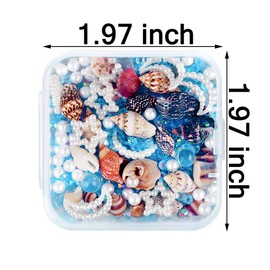 Ocean Nail Charms Summer Sea Nail Charms Nails Accessories Flatback Rhinestones Beads Shell Nail Art Glitter Stones Nail Pendant Nail Design Glitter Rhinestones Summer Nail Art Charm Pendant (Blue)