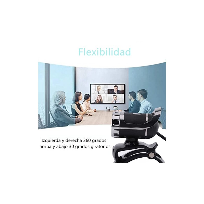 ASHATA A859 USB 2.0 HD Webcam, 12M Píxeles Clip-on USB