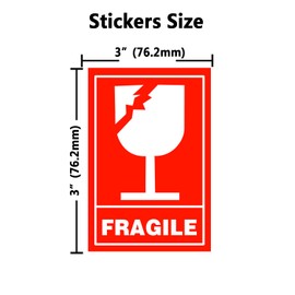 Fragile Stickers,Glass Stickers,Handle with Care Shipping Stickers,Mailing Postage Parcel Stickers,2x3 Inch,300 Pcs Per Roll
