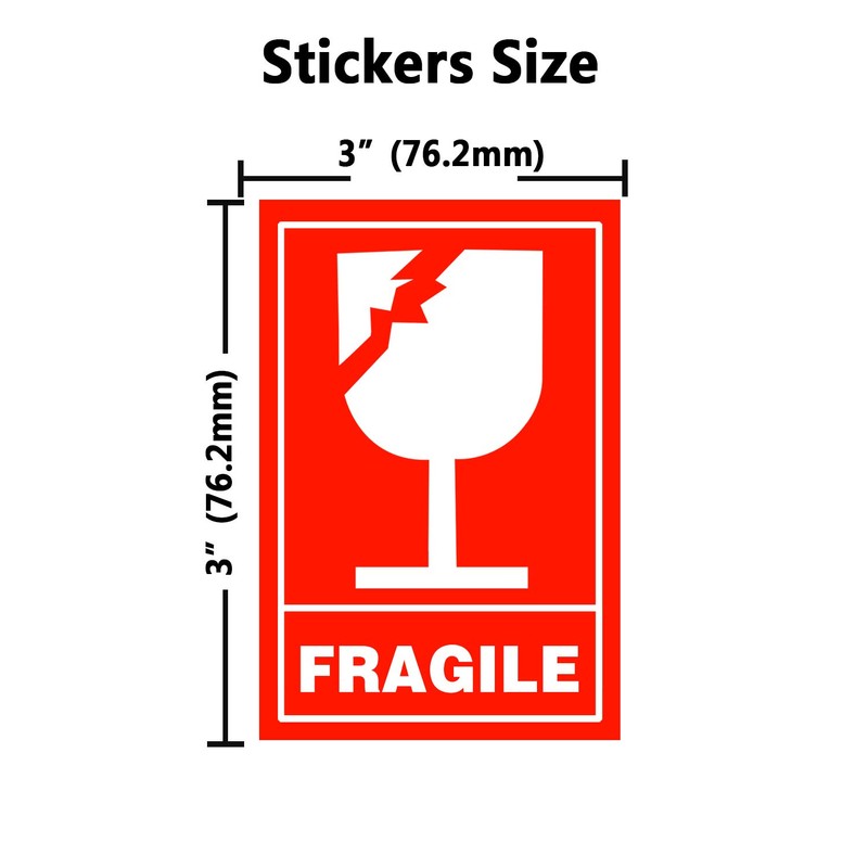 Fragile Stickers,Glass Stickers,Handle with Care Shipping Stickers,Mailing Postage Parcel Stickers,2x3
