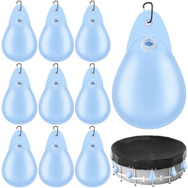Festanlee 10 Pcs Swimming Pool Cover Weights with Hooks Thick PVC Pool Cover Hanging Water Bags Winter Pool Tarp Weights for Above Ground Pool Cover (Light Blue)