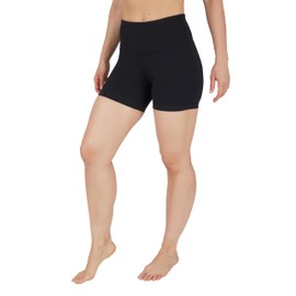 90 Degree By Reflex High Waist Power Flex Yoga Shorts - Tummy Control Biker Shorts for Women - Black 2 Pack - XL