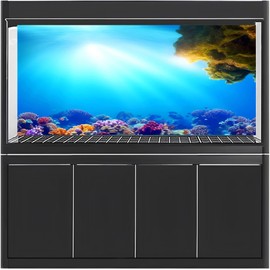 MIRRORANG 61 x 30 cm Underwater Aquarium Background Sunshine Blue Sea Coral Reef Underwater World Aquarium Poster Background