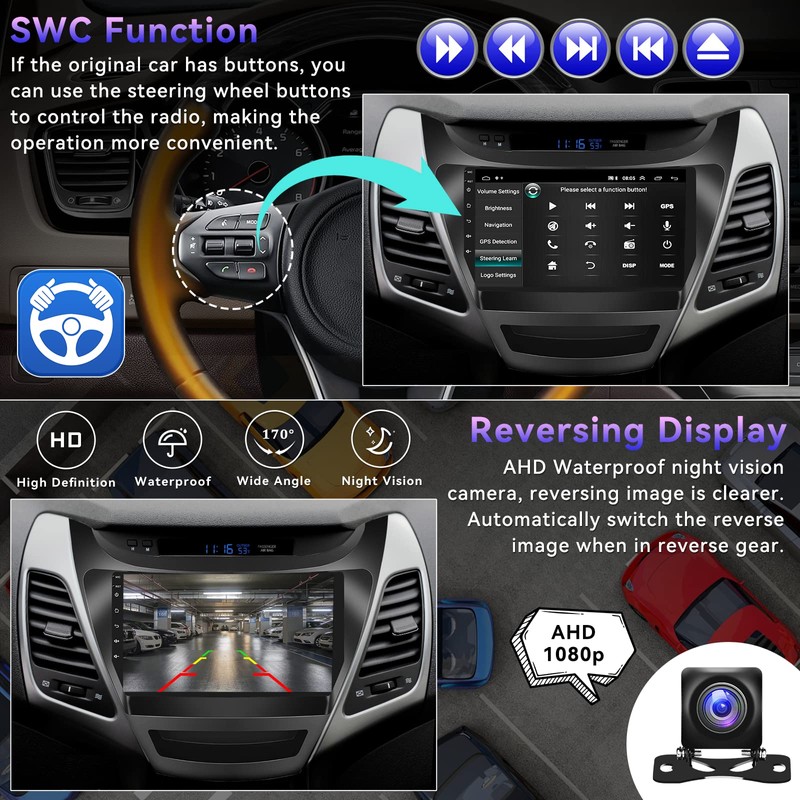 2+64G Android Car Stereo for Hyundai Elantra 2014 2015 2016