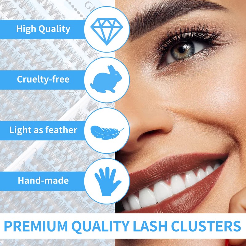 Individual Eyelashes, DIY Cluster Eyelashes, 0.07 D Curl, Individual Eyelash