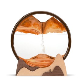 BelaRola Moving Sand Art Liquid in Motion 3D Deep Sea Sandscape Moving Sand Art Picture Wooden Sand Art for Desk Decor and Office Decor(12inch)