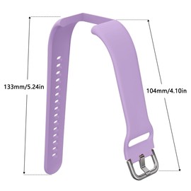 FITVII Silicone Watch Band, Compatible with Looki-mini Fitness Tracker with 1.01" Screen, Soft Adjustable Replacement Strap for Looki-mini Smart Bracelet, Purple