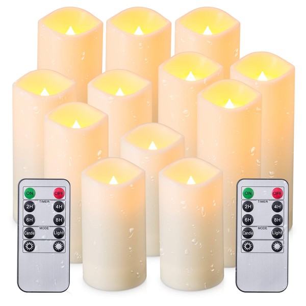 Enpornk Flameless Candles Battery Operated Candles 4" 5" 6" 7"