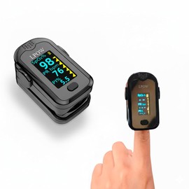 Bluelander Oxímetro Digital de Pulso de Dedo, Medidor de Saturación de Oxígeno en Sangre SpO2 y Frecuencia Cardíaca PR, Pantalla LED, para Detección  