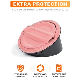 Savadicar - Cubierta de tapa de gas, fijación magnética para depósito de combustible compatible con Jeep Wrangler JL JLU 2 y 4 puertas, ABS + estructura de aleación de aluminio, accesorios de repuesto, color rosa