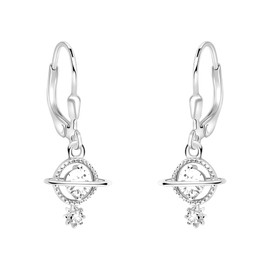 SOFIA MILANI - Women's Earrings 925 Silver with Zirconia Stones - Saturn Earrings, Sterling Silver, Cubic Zirconia