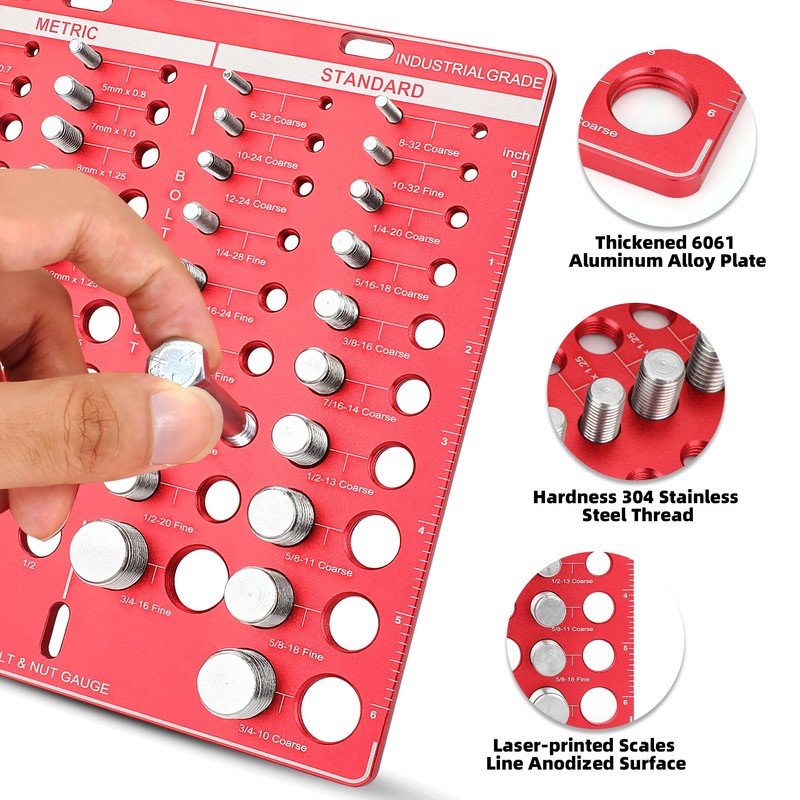 Thread Checker, Nut and Bolt Thread Checker, Bolt Size and
