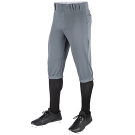 CHAMPRO boys Triple Crown Knicker Style Youth Baseball Pants in Solid Color with Reinforced Sliding Areas, Graphite, Medium