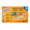 Lance Sandwich Crackers, Captain's Wafers, Variety Pack, 10 Individual Packs,