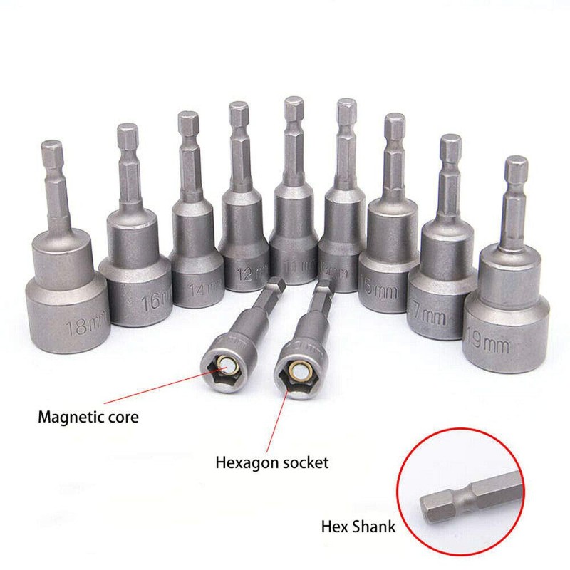 Vogueing Tool Hex Shank Bit Socket 1/4" 16MM Long Magnetic
