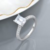 Fahonie 2CT Engagement Rings for Women Emerald cut 5A Cubic