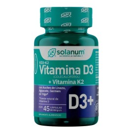 Vitamina D3 + Vitamina K2 Aceite De Linaza Solanum 45 Caps
