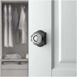 Baldwin HD.CRY.TAR Crystal Single Dummy Door Knob with Traditional Arch Trim fro, Polished Chrome