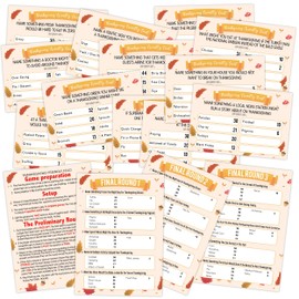 XQF Thanksgiving Friendly Feud Quiz, Thanksgiving Party Games, Family Feud Games, Ice Breaker Game for Adults, Fall Party Supplies, Includes 12 Preliminary Cards and 3 Final Round Cards, ZC02