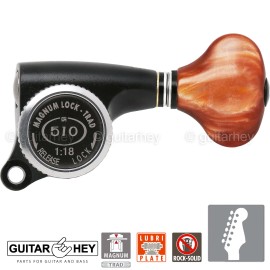 GOTOH NEW Gotoh SGS510Z-CS5 MGT 6 in line Locking Tuners Set w/ 18:1 Ratio BLACK SATIN
