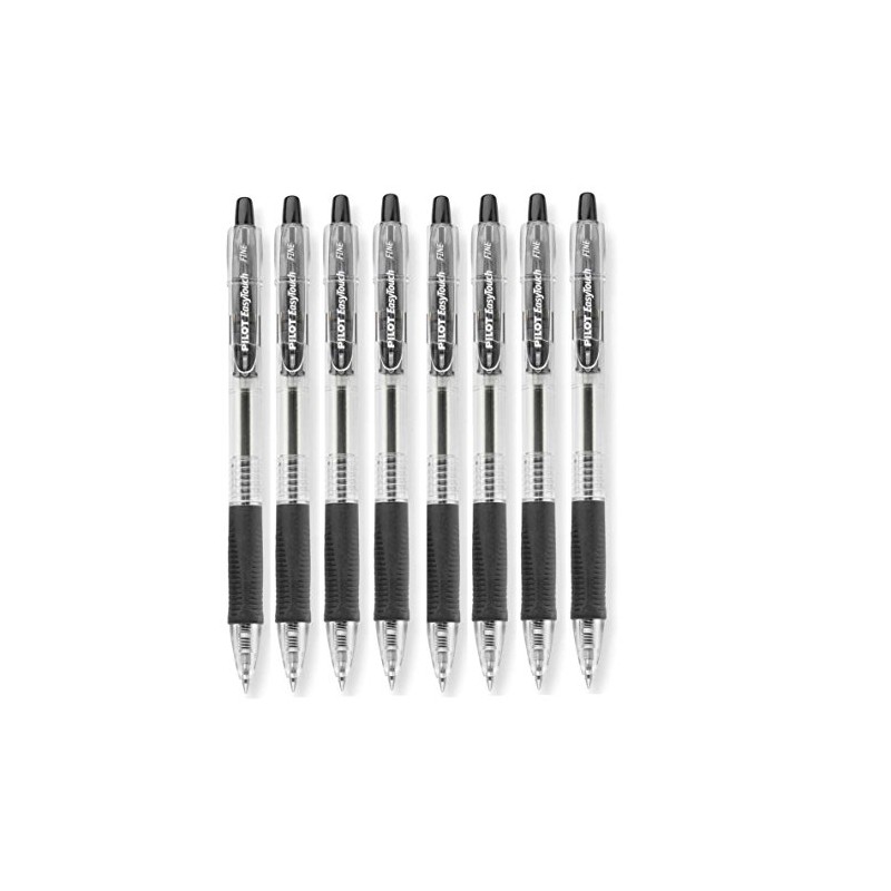 Easytouch Retractable Fine Ballpoint Pen Open Stock-Black 8 pens