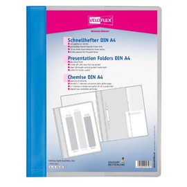 Veloflex 4741052 File Folder - A4 - PVC Film - With 2 Transparent Pockets - Light Blue