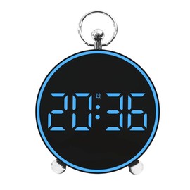 YHFITN LED Digital Alarm Clock with Date, Temperature, Snooze Function, Voice Control, Dimmer, Modern Design, Wall/Table Mount, Compact & Lightweight, Ideal Home Gift for Family (Blue)