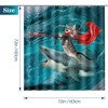 Aimego Funny Shower Curtains Shark Cat Shower Curtain Set with