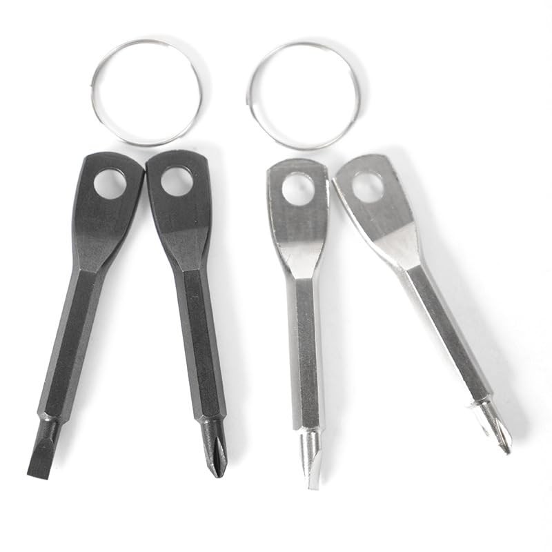 2 Sets Mini Screwdriver Key Ring Portable Keychain Screwdriver Screwdriver