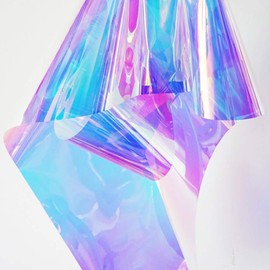 HOHOFILM Self-Adhesive Holographic Window Film Craft Sheets Stickers Rainbow Effect Iridescent Window Tint for Home Glass Decorative Tint Christmas Glass Decal,54in33ft