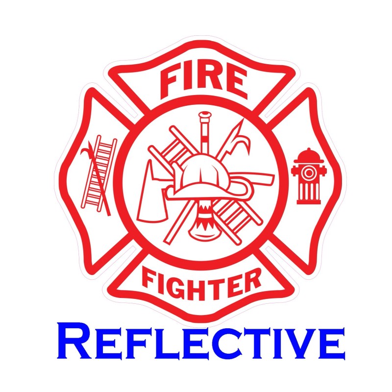Awareness Vinyl White Red Reflective Firefighter Fire Dept Maltese Cross