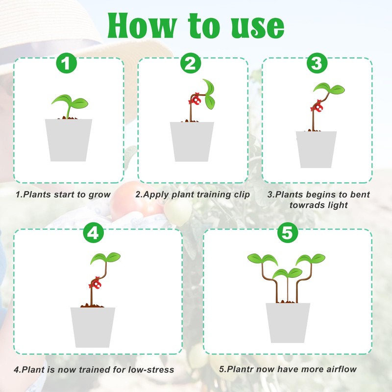 Tyqour 40Pcs Plant Clips for Climbing Plants, Adjustable Lst Clips