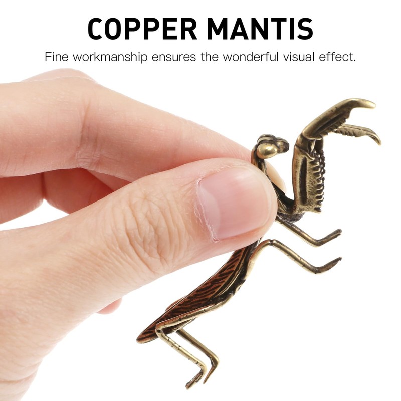 Brass Mantis Statues Gold Praying Mantis Figurines Vintage Mantis Sculpture