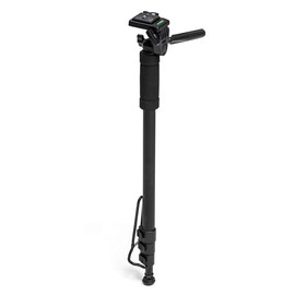 Sanwa Direct 200-DGCAM016 Camera Monopod with Head Mount, 4 Stage Extendable, 23.6 - 70.9 inches (60 - 180 cm), Quick Shoe with Storage Bag, 2-Way Installation