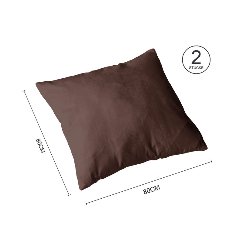 Amolavet Cushion Cover 80 x 80 cm, Brown, Set of