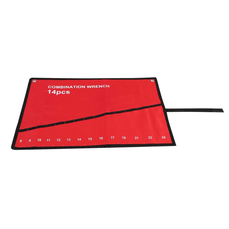 Wrench Roll Bag 6-25 Pockets Roll Up Tool Bag Red