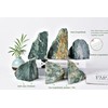 AMOYSTONE Decorative Bookends | Minimalist Green Mica Stone BookEnds 3-4LBS