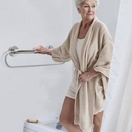 Upgrade 22 inch Grab Bar with Towel Rack, Shower Grab Bar for Seniors, Safety Bars for Bathroom with Towel Holder, Wall Mount Grab Bar, Stainless Steel Support up to 500LBS