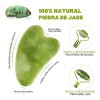 Kit Rodillo Y Piedra Gua Sha De Jade Masajeadora