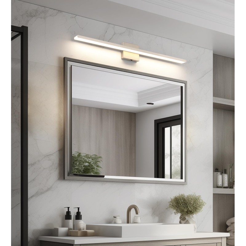 JUSHENG Brushed Nickel Vanity Lights for Bathroom Light Fixtures 5CCT